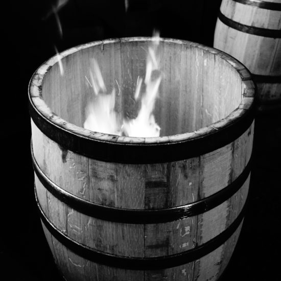 Barrel with flames coming out