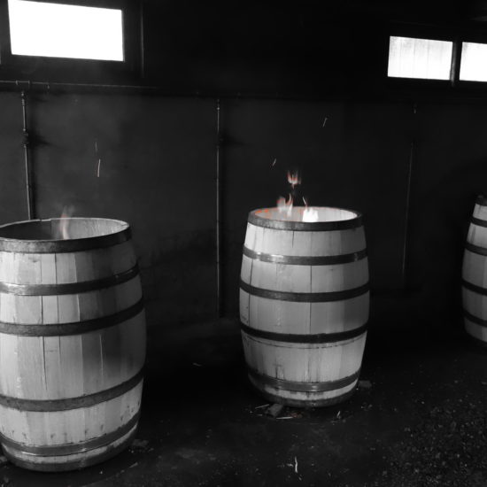 Barrel with fire inside